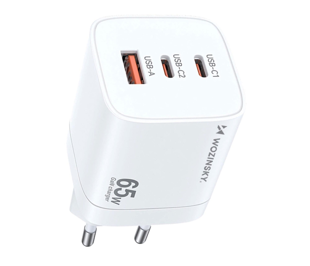 Wozinsky Ładowarka sieciowa GaN 65W USB-A / 2 x USB-C biała CGWCW - 1487886 - zdjęcie 2